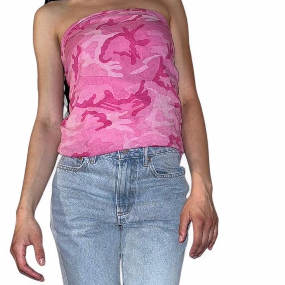 y2k pink camo scarf
